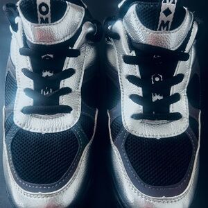 DKNY Silver and Black Sneakers